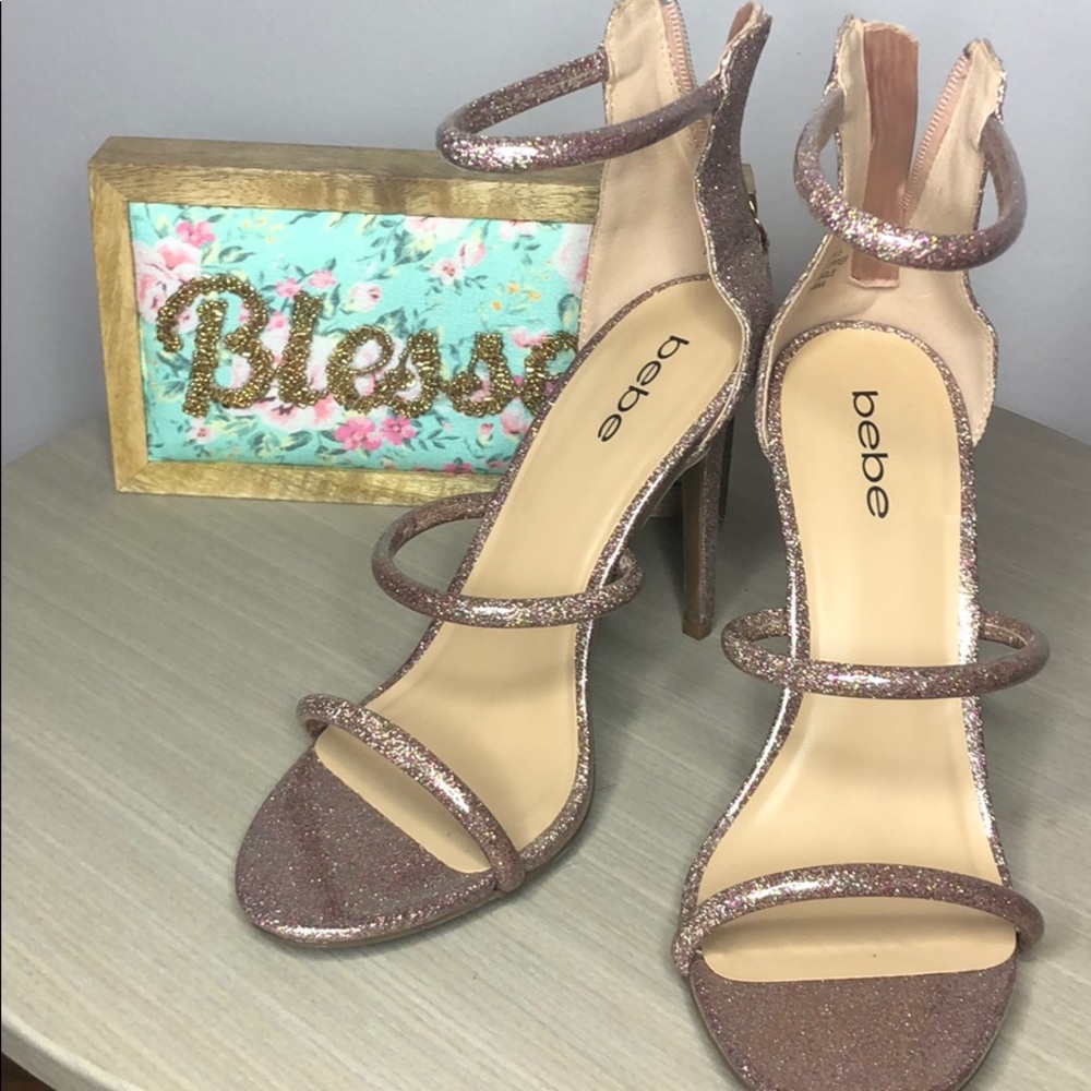 Bebe Pink Glitter Heels
